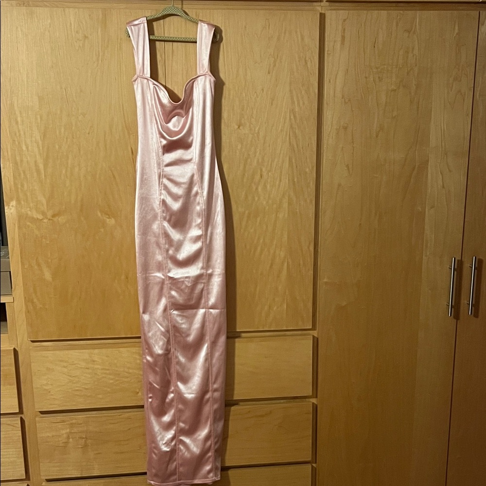 Lucy in the Sky Pink Backless Satin Dress